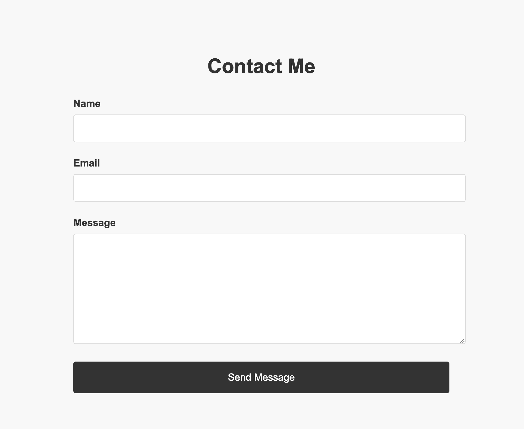 Contact Me component at the bottom of our page.