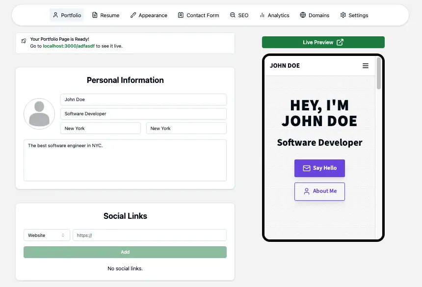 Create Portfolio Mockup