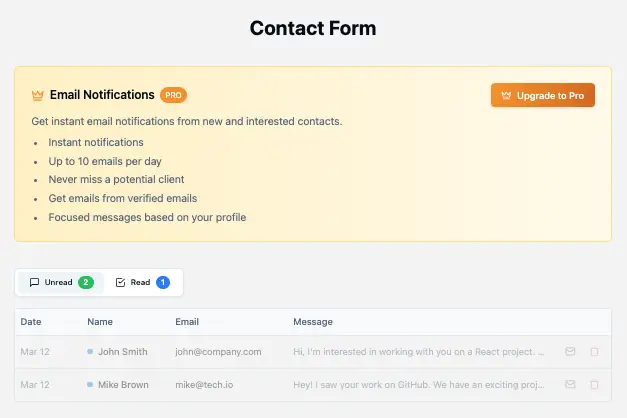 Contact Form System